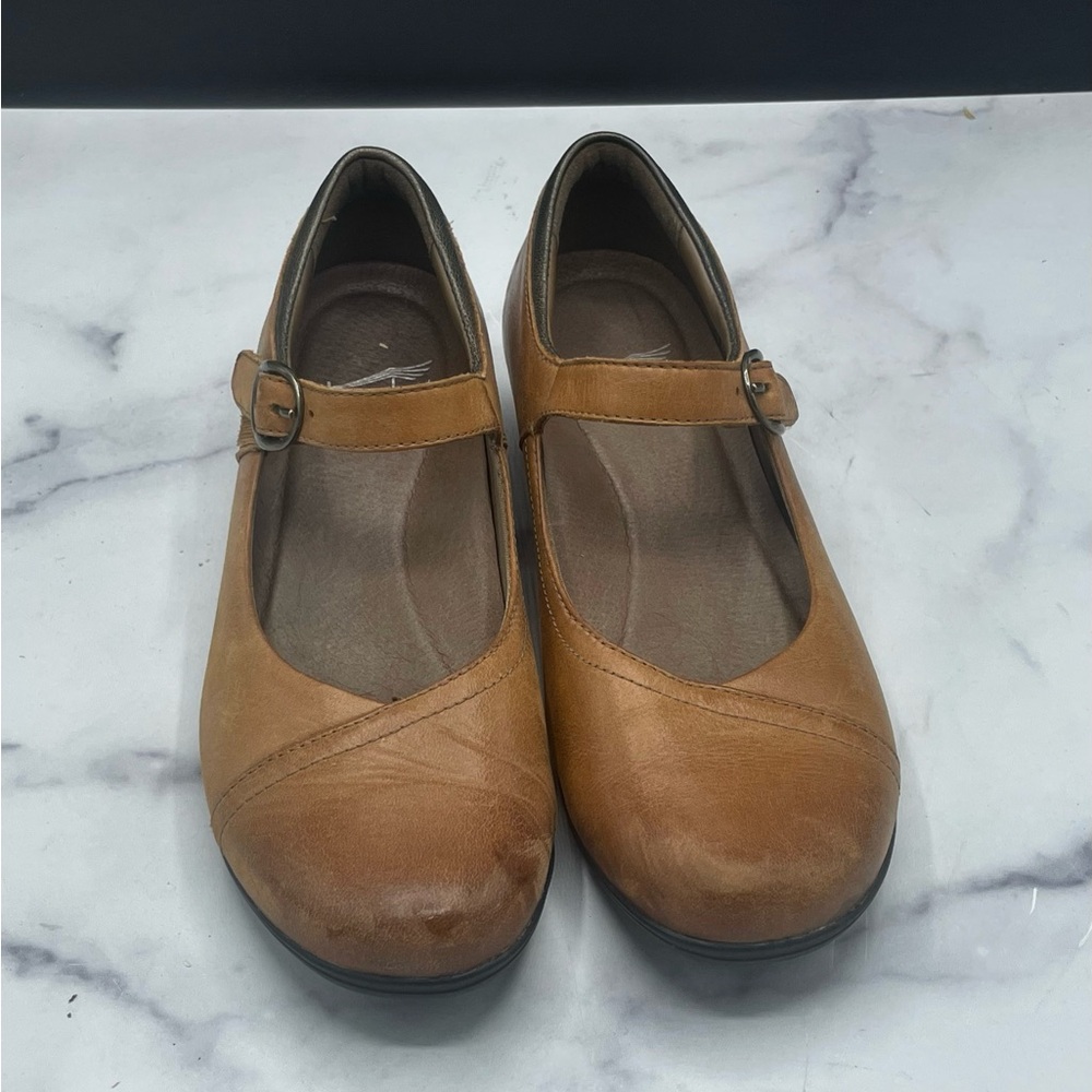 Women's Dansko Leather Tan Mary Jane Shoes